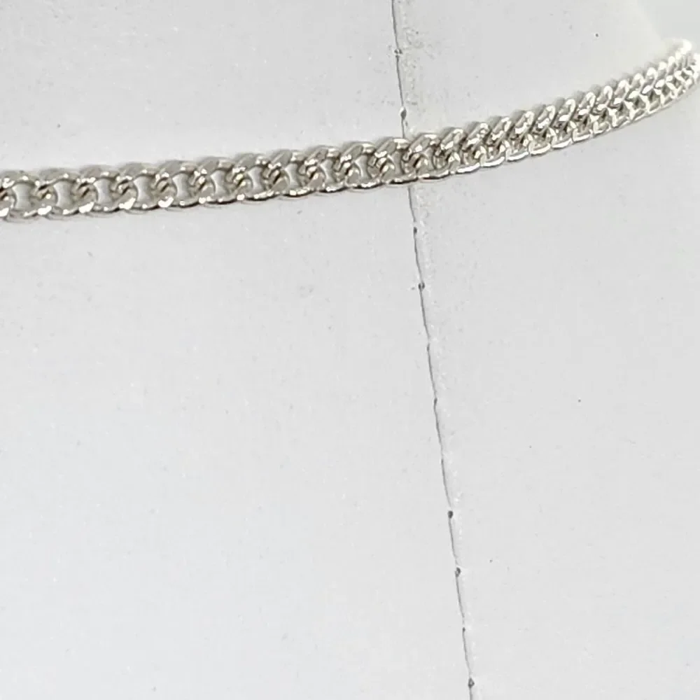 Long Silver Tone‎ Black Bead Shell Necklace